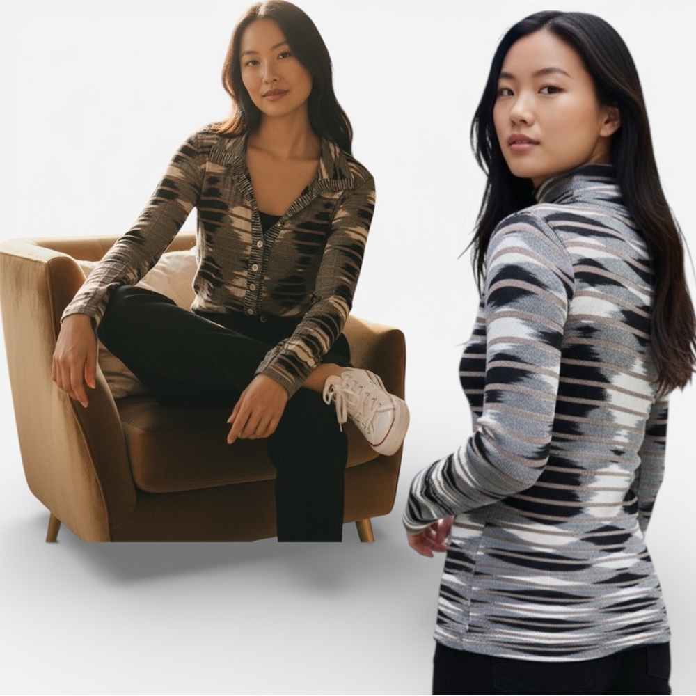 VINTAGE MISSONI 60s Italy Top Knit Jersey Sexy sheer Slinky taupe black beige